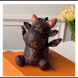 Lv monogram canvas bag charm and key holder